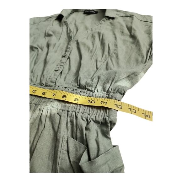 Dannii Minogue Australia Jumpsuit Sz 4 Petite Green Linen Blend Summer Comfycore - Picture 5 of 10